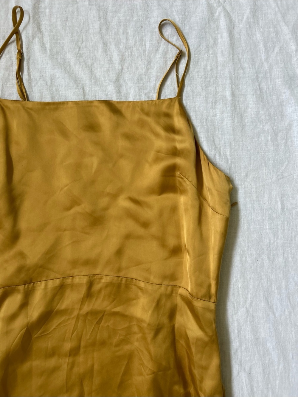 Wilfred Mustard Yellow Satin Mini Dress - Picture 5 of 6